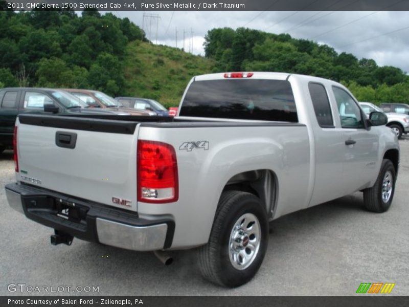 Pure Silver Metallic / Dark Titanium 2011 GMC Sierra 1500 Extended Cab 4x4