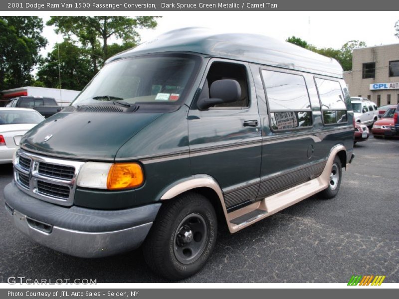 Dark Spruce Green Metallic / Camel Tan 2001 Dodge Ram Van 1500 Passenger Conversion