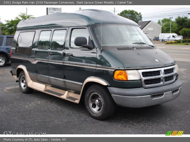 Dark Spruce Green Metallic / Camel Tan 2001 Dodge Ram Van 1500 Passenger Conversion