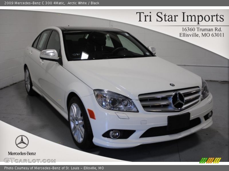 Arctic White / Black 2009 Mercedes-Benz C 300 4Matic