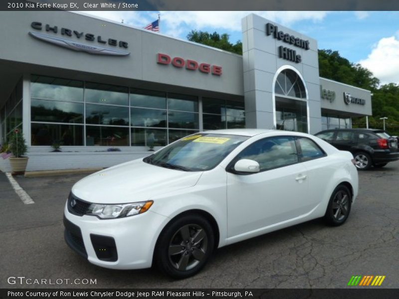 Clear White / Stone 2010 Kia Forte Koup EX