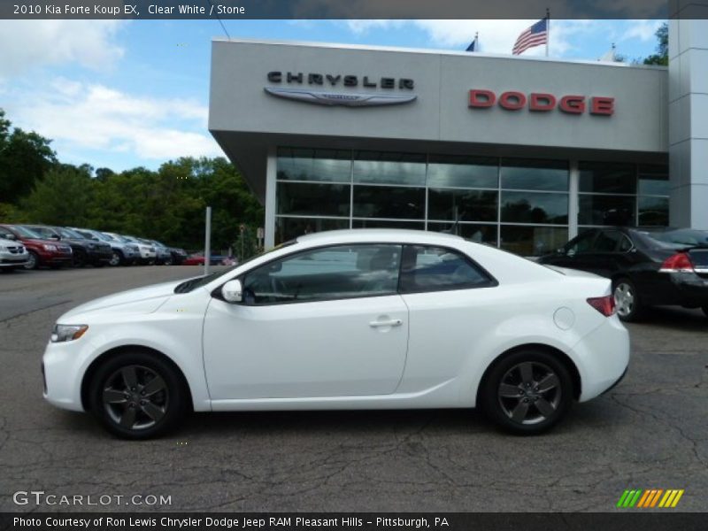 Clear White / Stone 2010 Kia Forte Koup EX