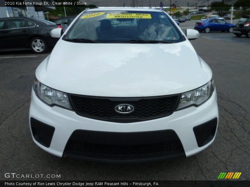 Clear White / Stone 2010 Kia Forte Koup EX