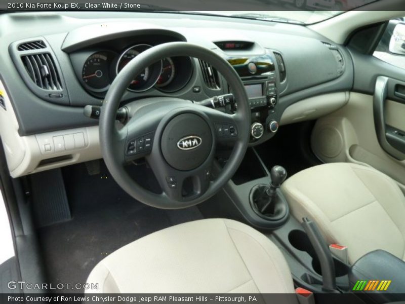 Clear White / Stone 2010 Kia Forte Koup EX