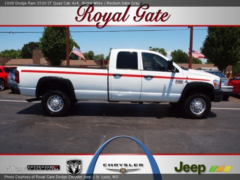 Bright White / Medium Slate Gray 2008 Dodge Ram 3500 ST Quad Cab 4x4