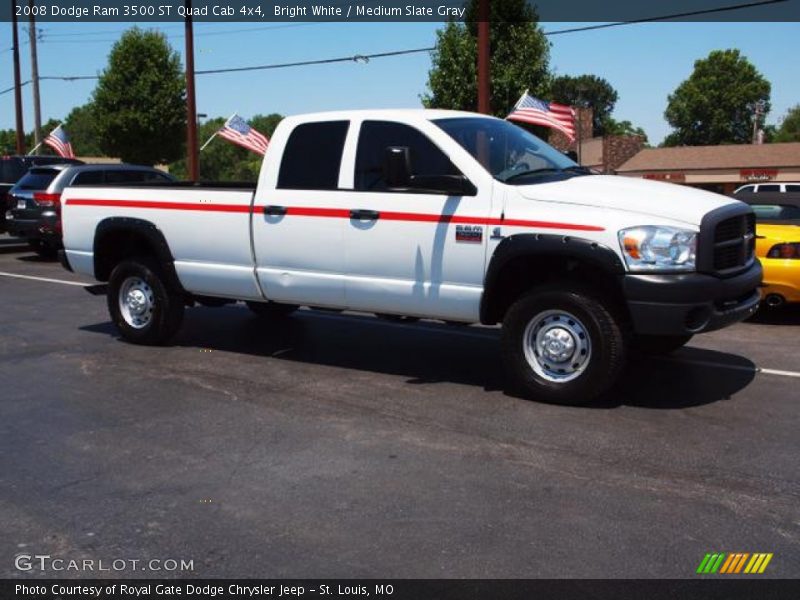 Bright White / Medium Slate Gray 2008 Dodge Ram 3500 ST Quad Cab 4x4