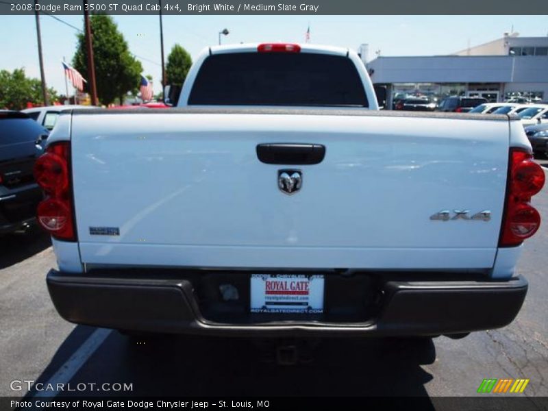 Bright White / Medium Slate Gray 2008 Dodge Ram 3500 ST Quad Cab 4x4