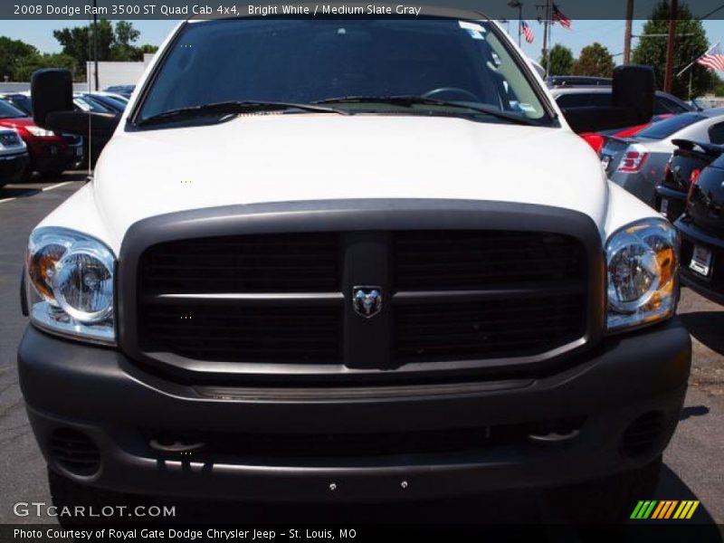 Bright White / Medium Slate Gray 2008 Dodge Ram 3500 ST Quad Cab 4x4