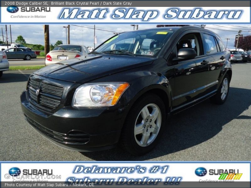Brilliant Black Crystal Pearl / Dark Slate Gray 2008 Dodge Caliber SE