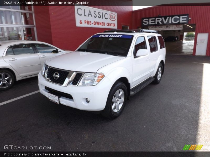 Avalanche White / Graphite 2008 Nissan Pathfinder SE