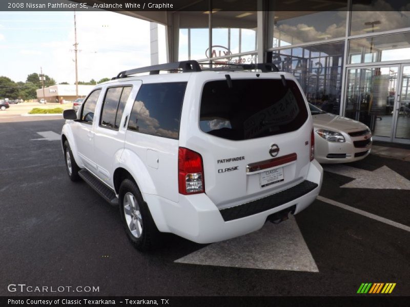 Avalanche White / Graphite 2008 Nissan Pathfinder SE