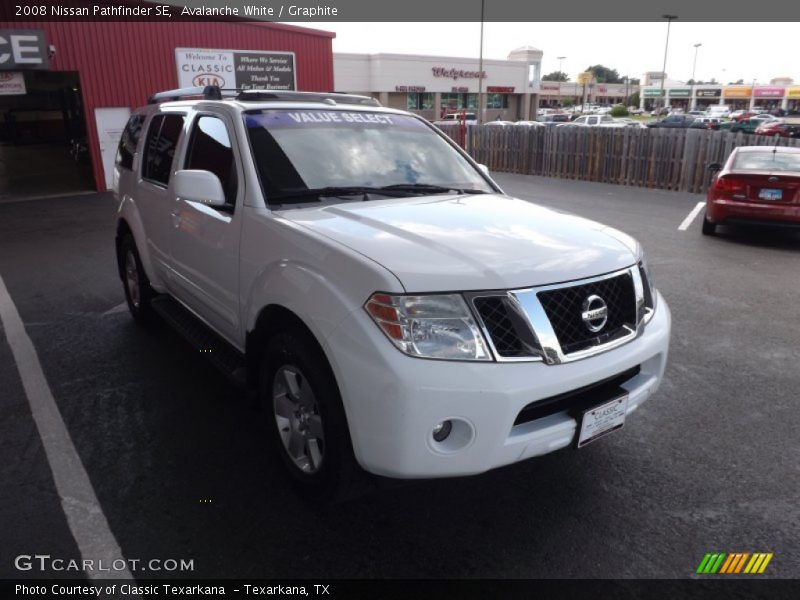 Avalanche White / Graphite 2008 Nissan Pathfinder SE