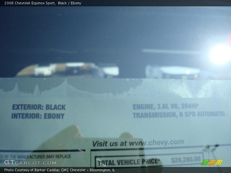 Black / Ebony 2008 Chevrolet Equinox Sport