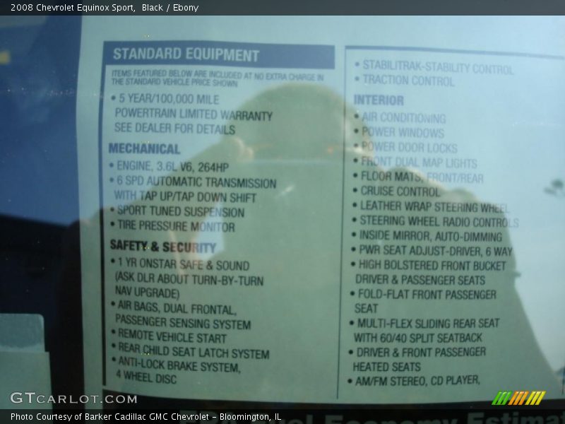 Black / Ebony 2008 Chevrolet Equinox Sport