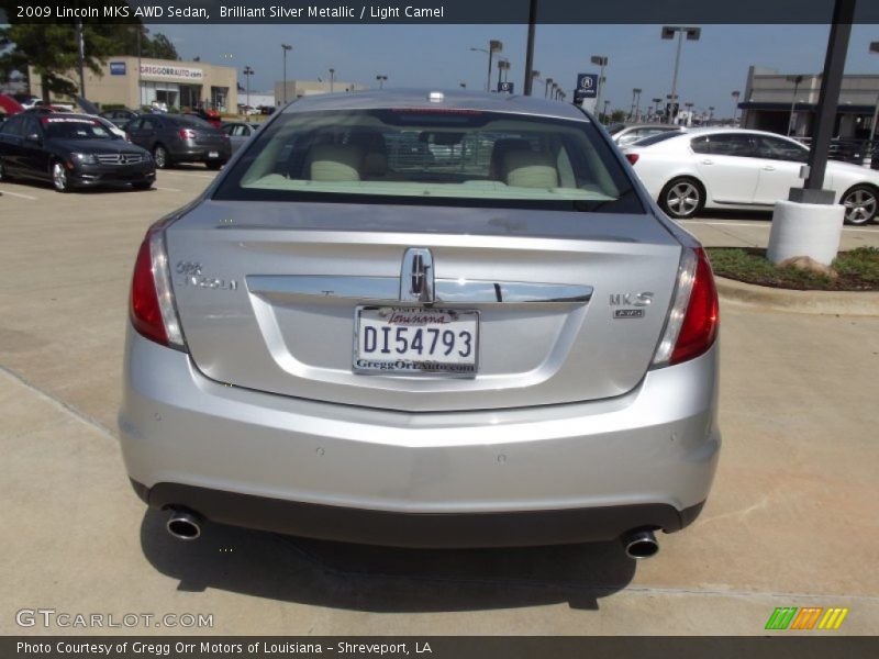 Brilliant Silver Metallic / Light Camel 2009 Lincoln MKS AWD Sedan