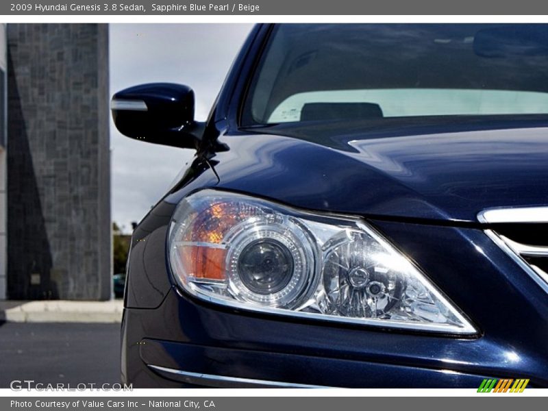 Sapphire Blue Pearl / Beige 2009 Hyundai Genesis 3.8 Sedan