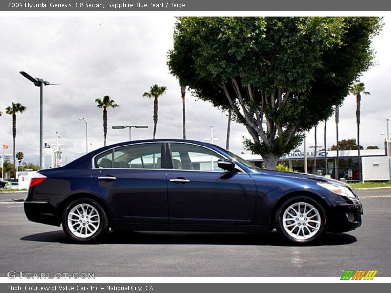 Sapphire Blue Pearl / Beige 2009 Hyundai Genesis 3.8 Sedan