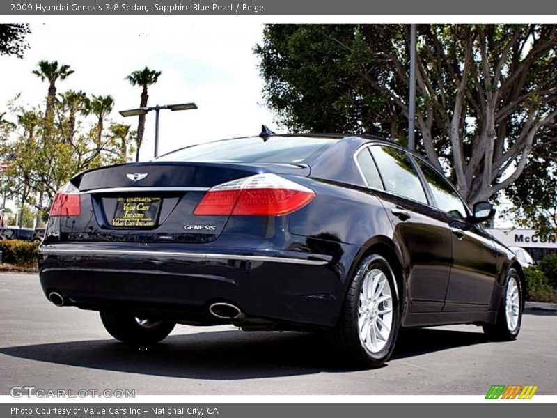 Sapphire Blue Pearl / Beige 2009 Hyundai Genesis 3.8 Sedan