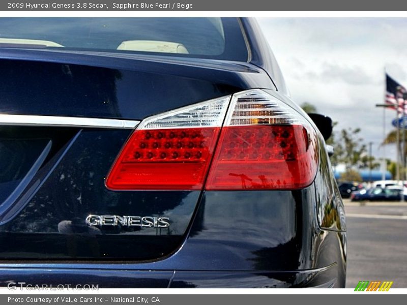 Sapphire Blue Pearl / Beige 2009 Hyundai Genesis 3.8 Sedan