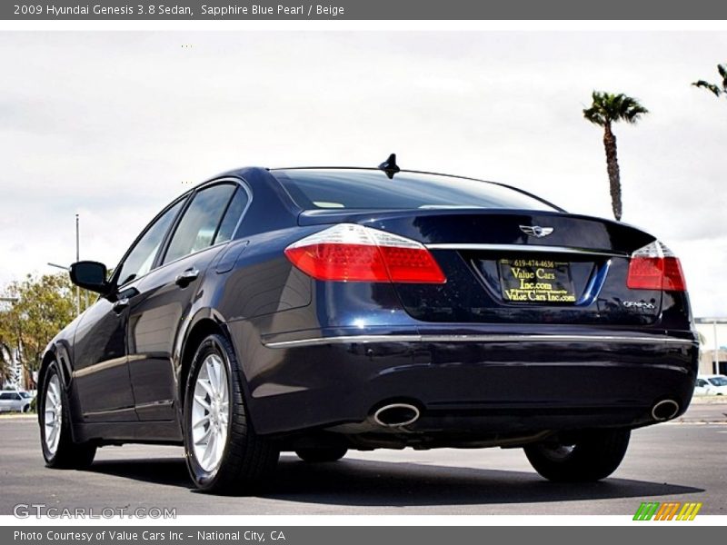 Sapphire Blue Pearl / Beige 2009 Hyundai Genesis 3.8 Sedan