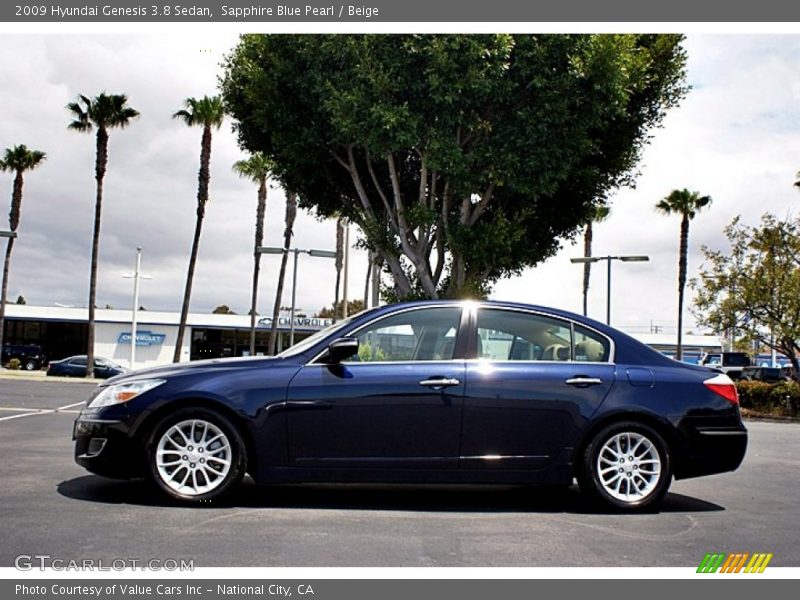 Sapphire Blue Pearl / Beige 2009 Hyundai Genesis 3.8 Sedan