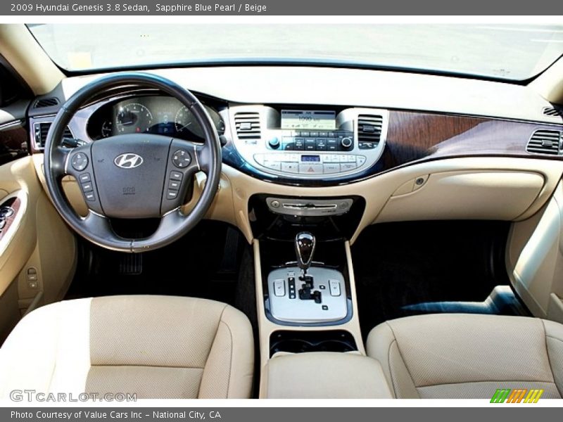 Sapphire Blue Pearl / Beige 2009 Hyundai Genesis 3.8 Sedan