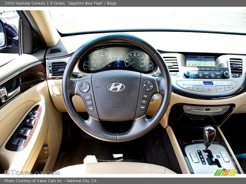 Sapphire Blue Pearl / Beige 2009 Hyundai Genesis 3.8 Sedan