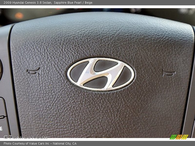 Sapphire Blue Pearl / Beige 2009 Hyundai Genesis 3.8 Sedan