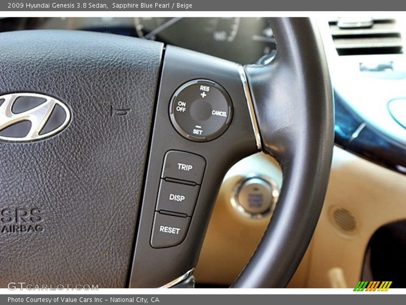 Sapphire Blue Pearl / Beige 2009 Hyundai Genesis 3.8 Sedan