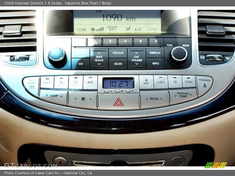 Sapphire Blue Pearl / Beige 2009 Hyundai Genesis 3.8 Sedan
