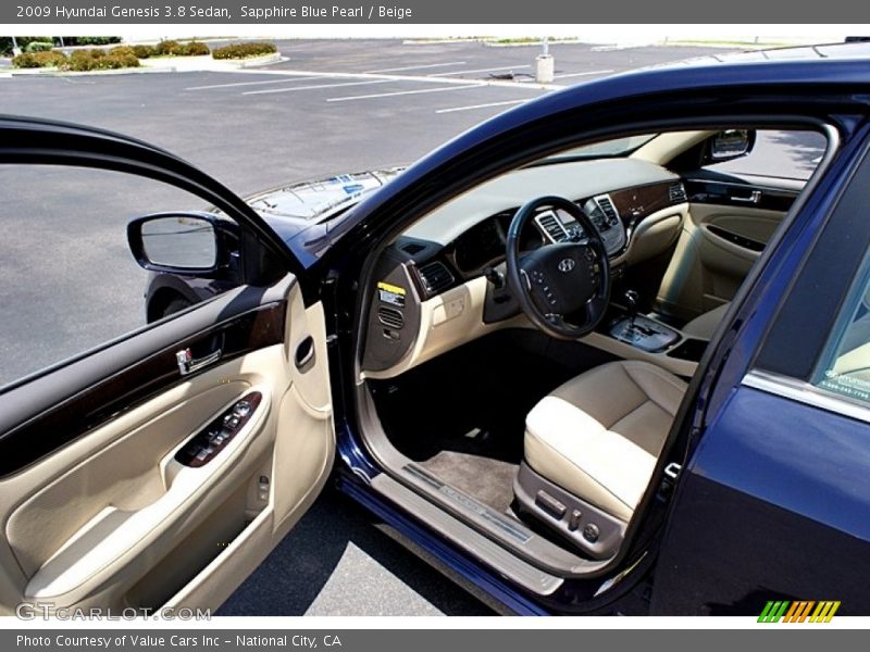 Sapphire Blue Pearl / Beige 2009 Hyundai Genesis 3.8 Sedan