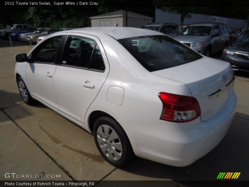 Super White / Dark Gray 2012 Toyota Yaris Sedan