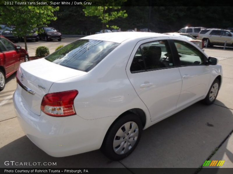Super White / Dark Gray 2012 Toyota Yaris Sedan