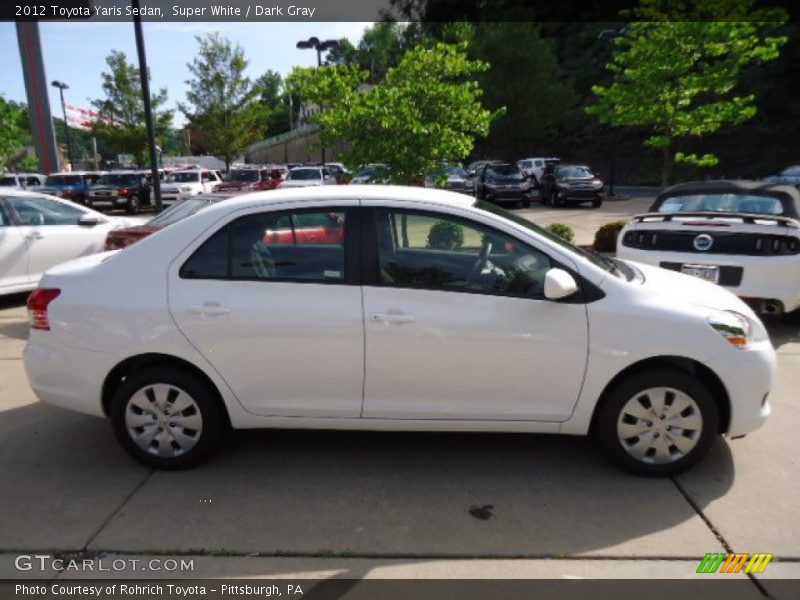 Super White / Dark Gray 2012 Toyota Yaris Sedan