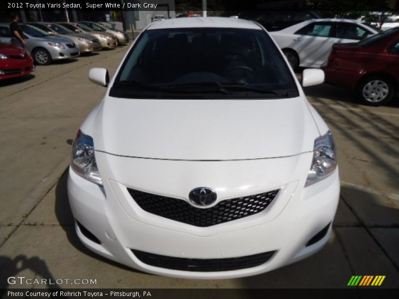 Super White / Dark Gray 2012 Toyota Yaris Sedan