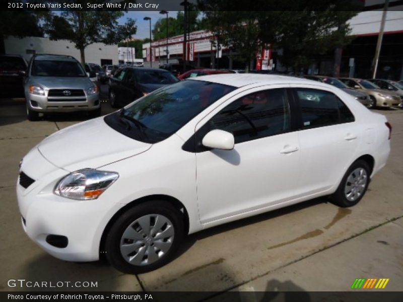 Super White / Dark Gray 2012 Toyota Yaris Sedan