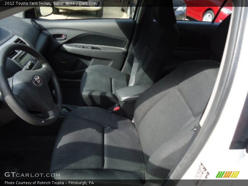 Super White / Dark Gray 2012 Toyota Yaris Sedan