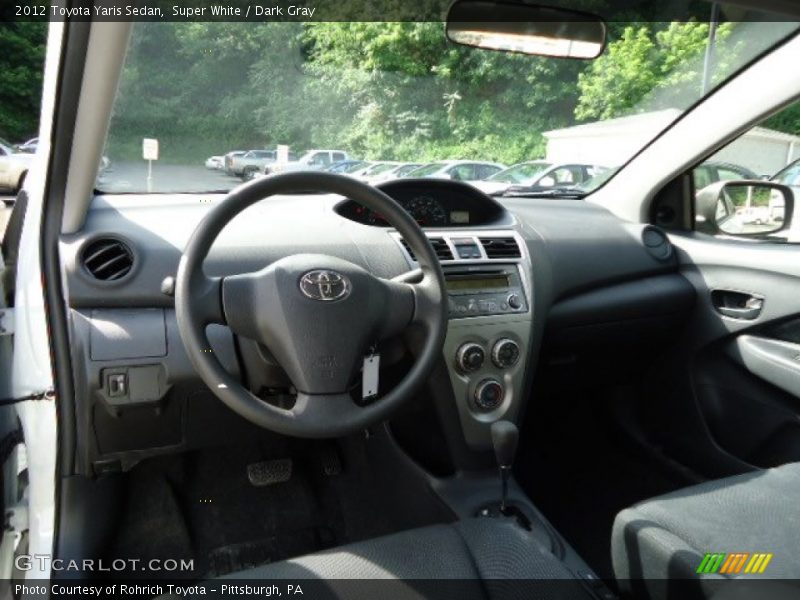 Super White / Dark Gray 2012 Toyota Yaris Sedan