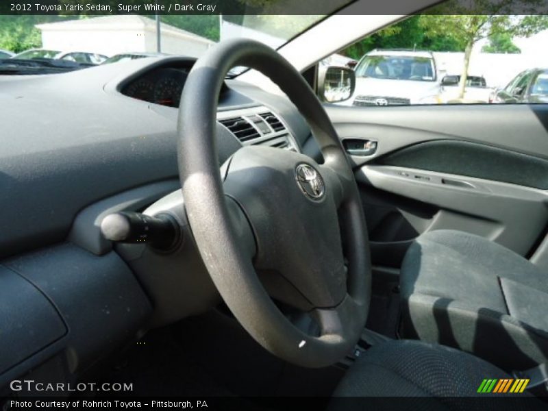 Super White / Dark Gray 2012 Toyota Yaris Sedan