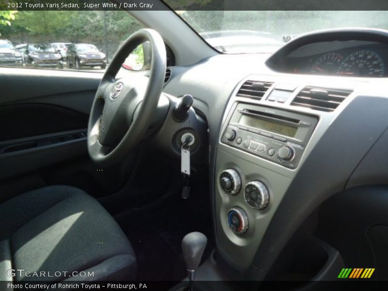 Super White / Dark Gray 2012 Toyota Yaris Sedan