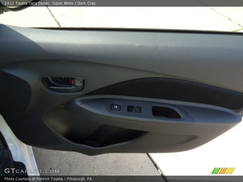 Super White / Dark Gray 2012 Toyota Yaris Sedan