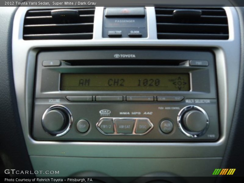 Super White / Dark Gray 2012 Toyota Yaris Sedan