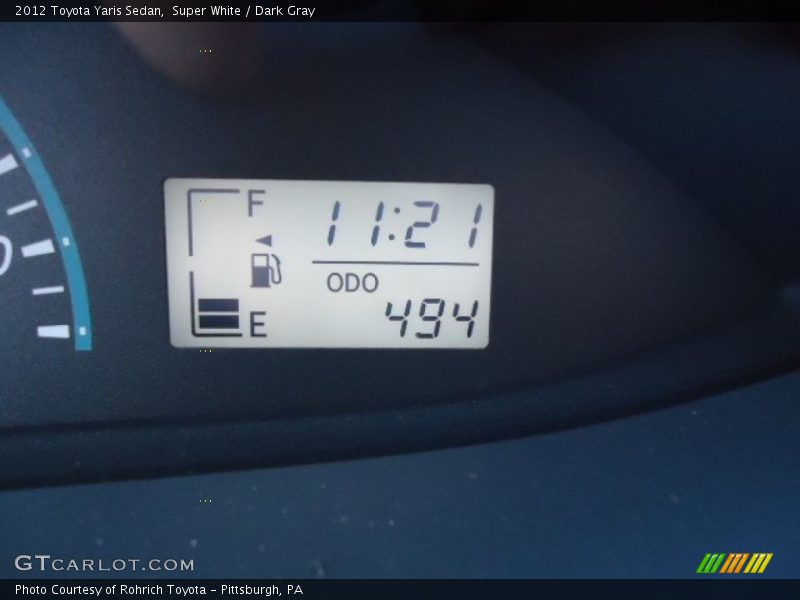 Super White / Dark Gray 2012 Toyota Yaris Sedan