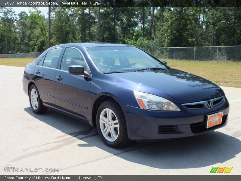 Royal Blue Pearl / Gray 2007 Honda Accord SE Sedan