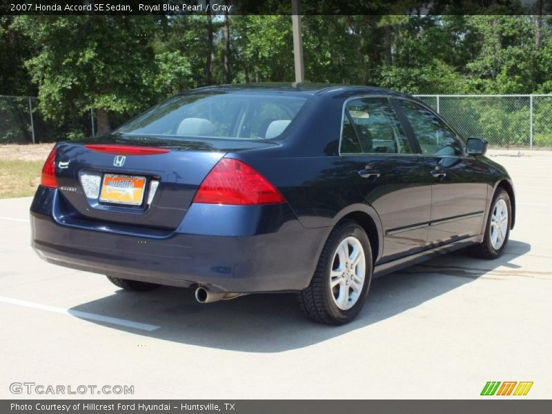 Royal Blue Pearl / Gray 2007 Honda Accord SE Sedan