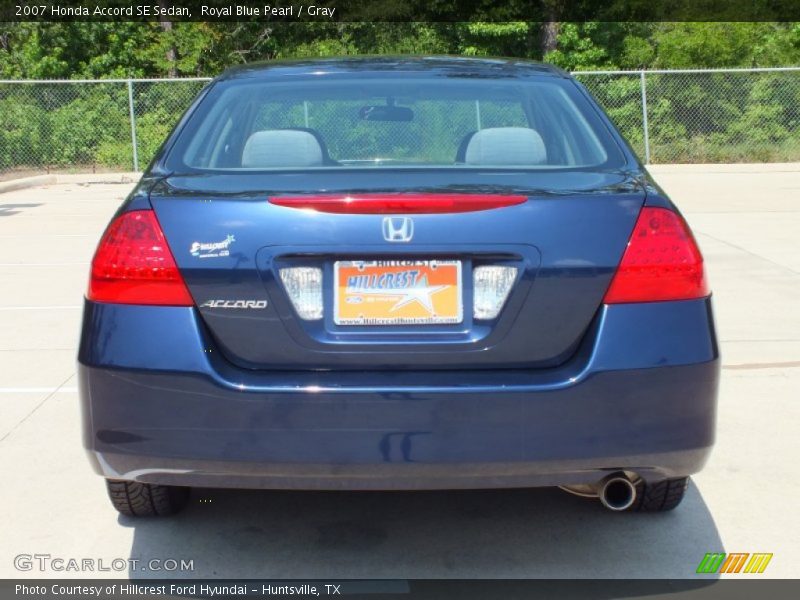 Royal Blue Pearl / Gray 2007 Honda Accord SE Sedan