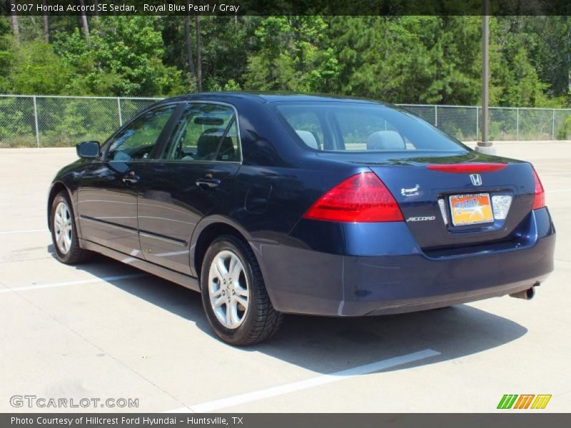 Royal Blue Pearl / Gray 2007 Honda Accord SE Sedan