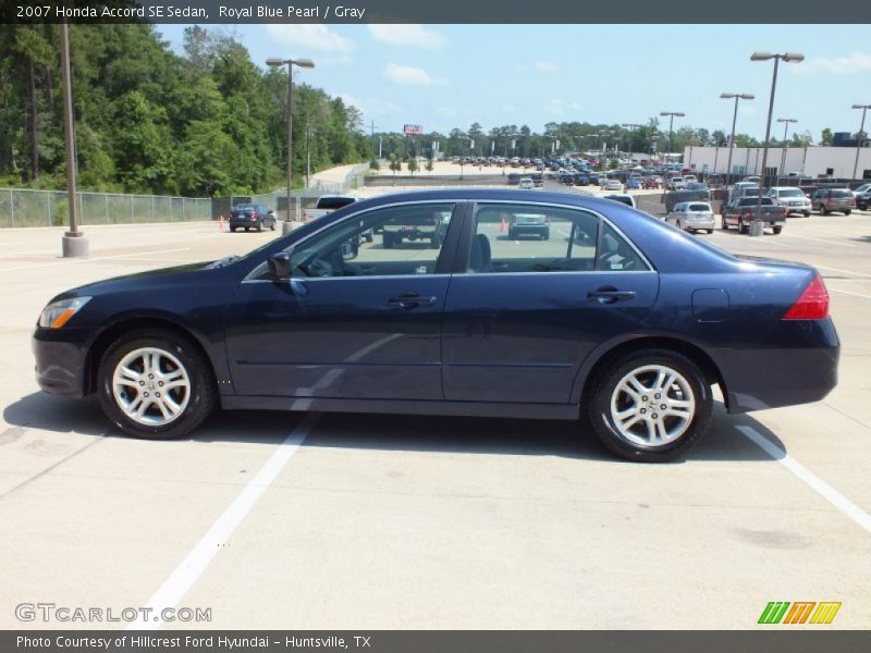 Royal Blue Pearl / Gray 2007 Honda Accord SE Sedan