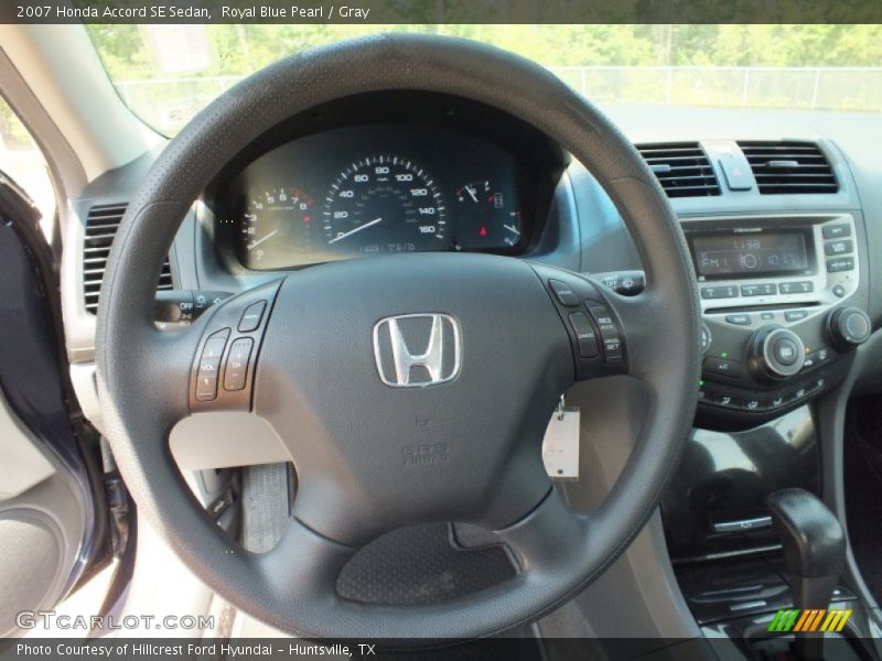 Royal Blue Pearl / Gray 2007 Honda Accord SE Sedan