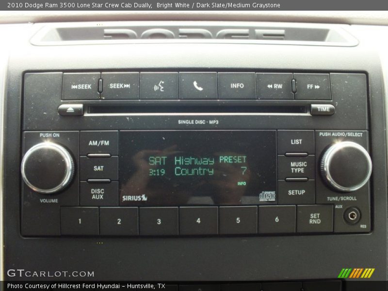 Audio System of 2010 Ram 3500 Lone Star Crew Cab Dually